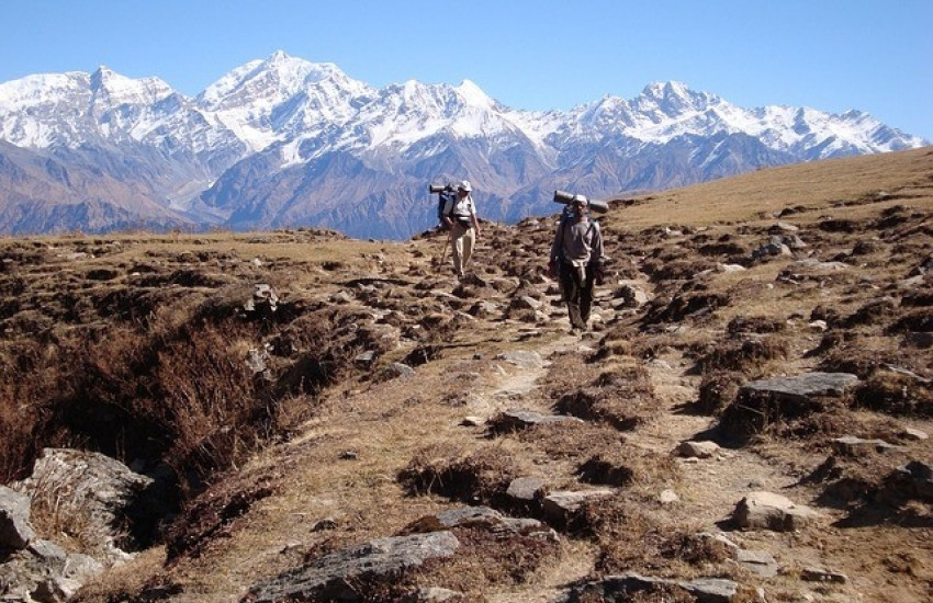 Trek door het Himalayagebergte