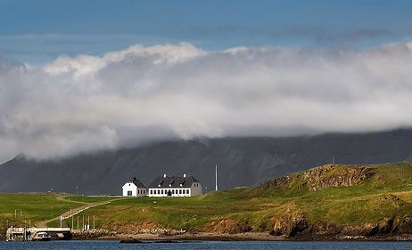 Gebouwen op Viðey en Lundey