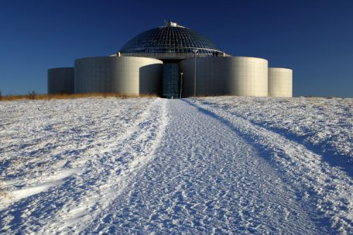 Perlan in de sneeuw